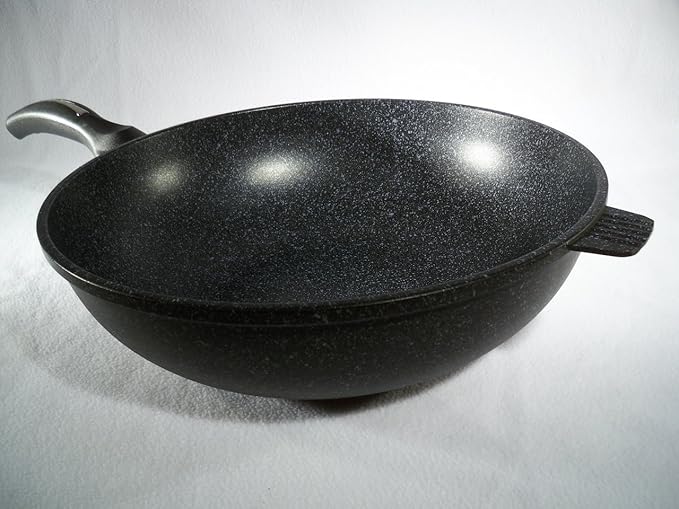 Wok antiadherente de aluminio fundido con recubrimiento de mármol 32 cm miniatura 4