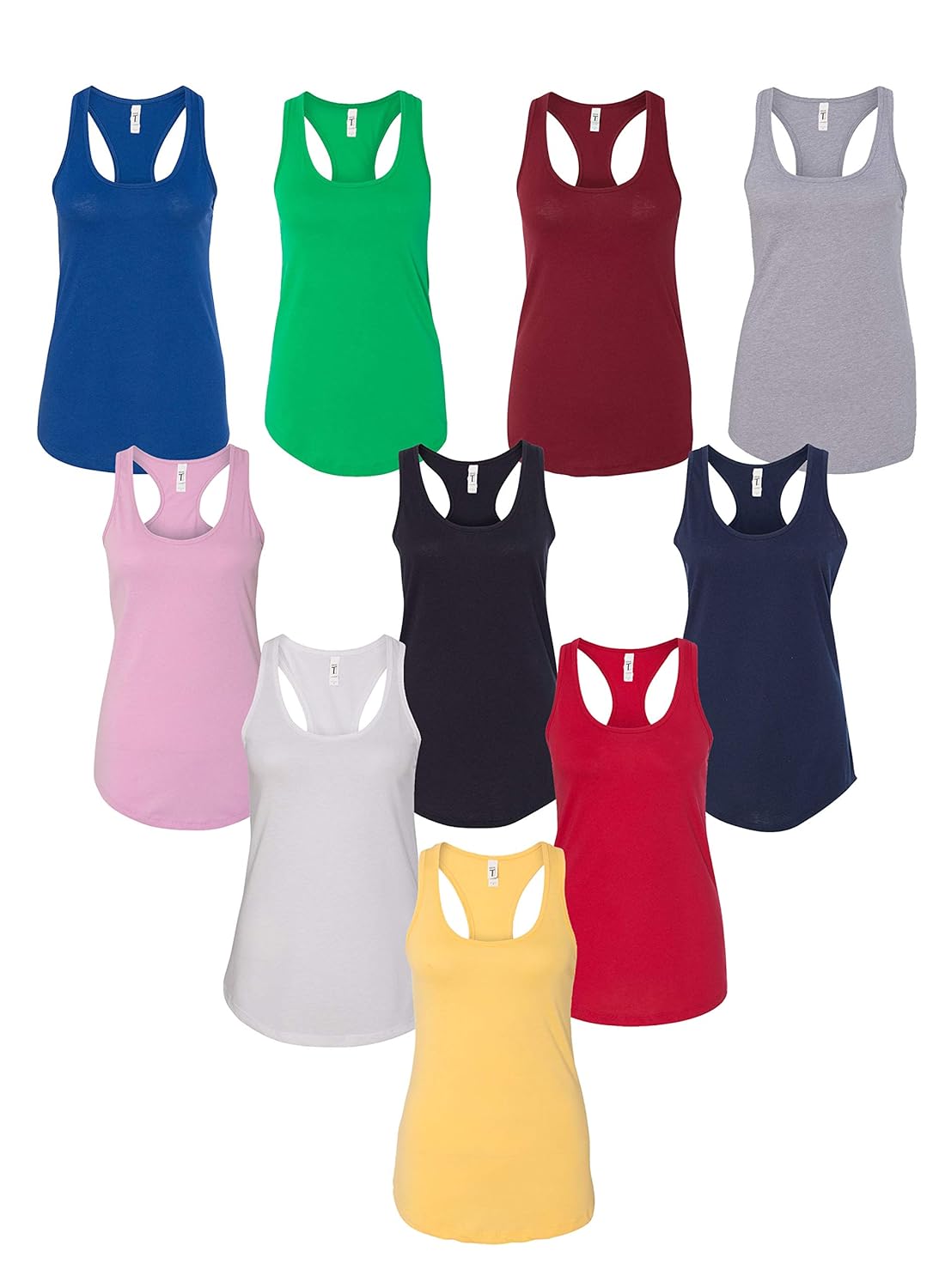 Next Level 1533 Bundle Racerback Tank Tops for Women Bulk - Assorted Multipack Color Set
