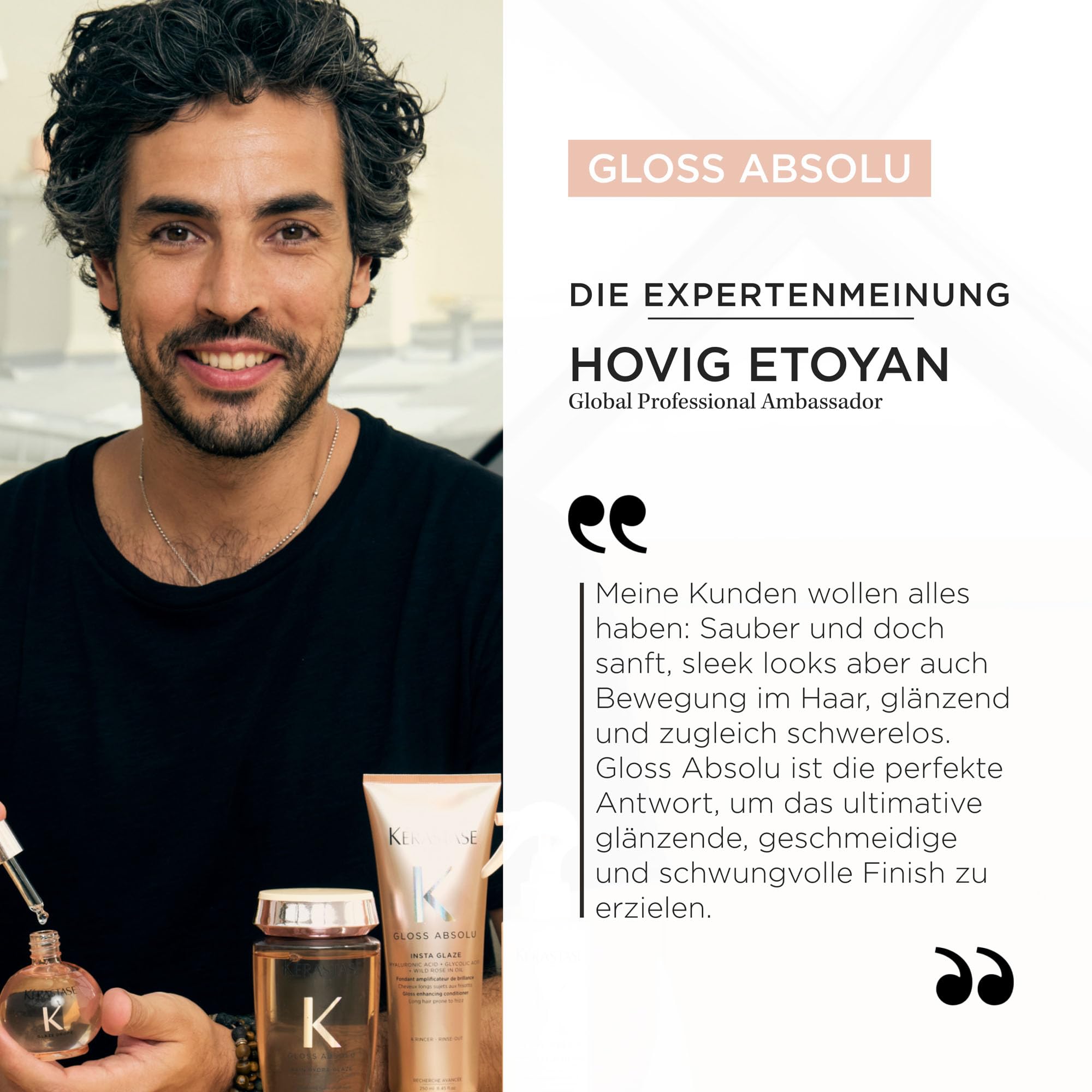 Kérastase Gloss Absolu Bain Hydra-Glaze, Shampoo für langes, zu Frizz neigendes Haar, Mit Hyaluronsäure, Glykolsäure und Wildrosenöl, Für intensiven Glanz & Volumen