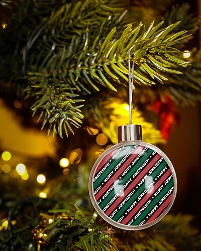 Happy Juneteenth - Bolas colgantes de adornos de Navidad, bolas inastillables para colgar en el árbol de Navidad, decoración de regalos de fiesta de