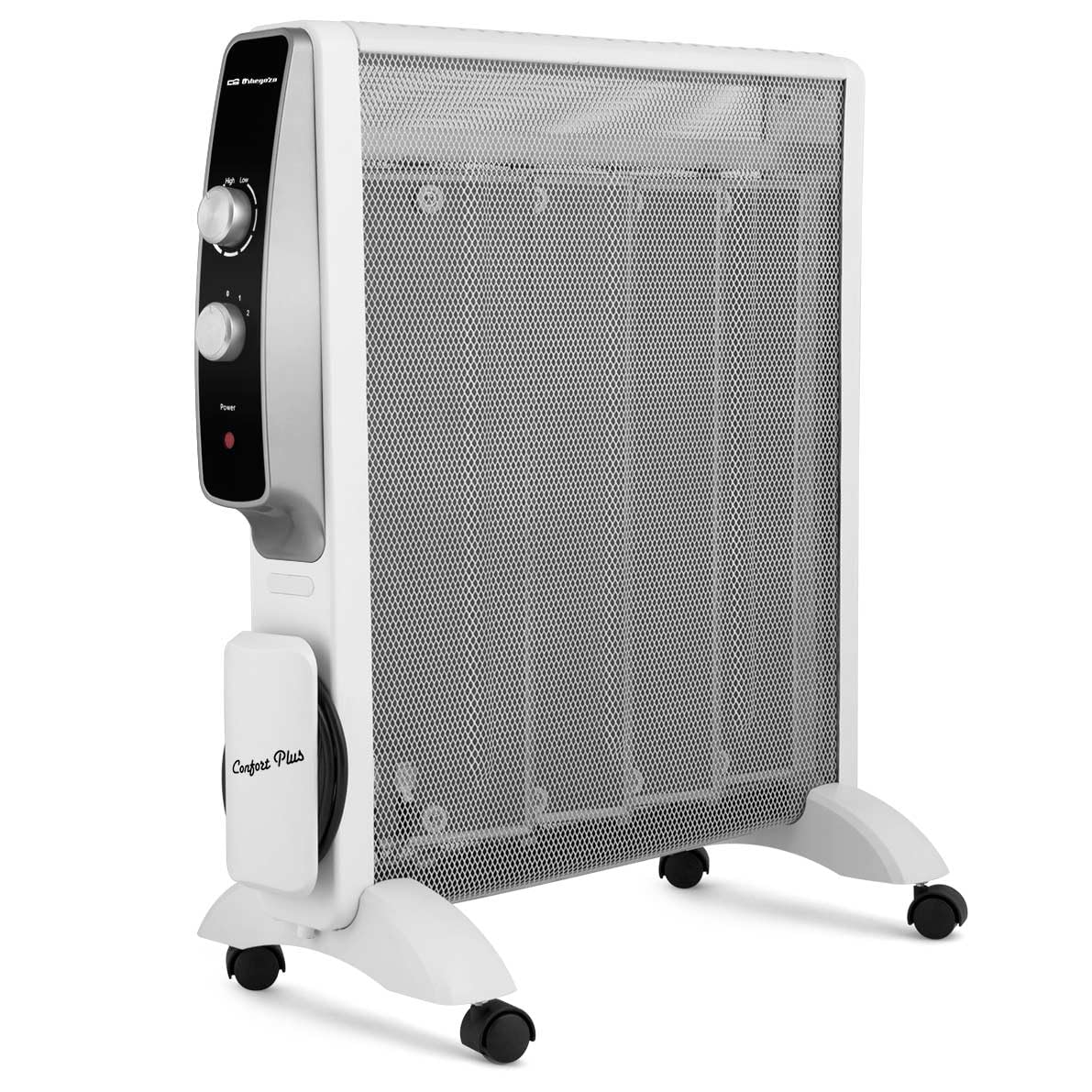 Orbegozo RMN 2075. Radiador eléctrico bajo consumo, Mica System, rápida convección y difusión del calor, sin fluido, silencioso, piloto luminoso, 2 potencias de 1000W y 2000 W