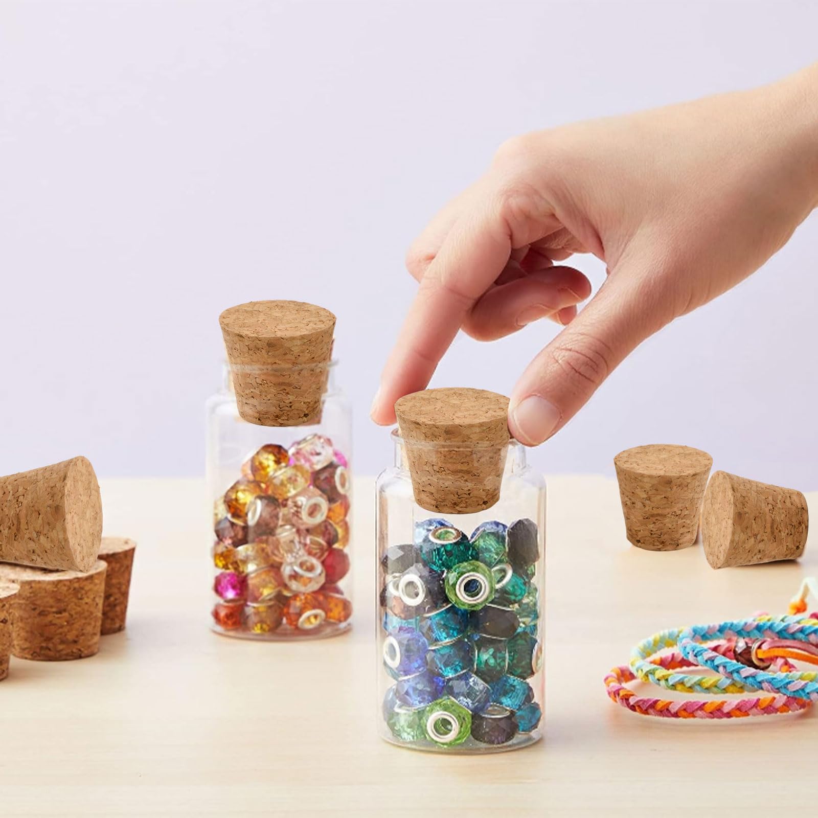 Tappi In Sughero Affusolati - 5 Pezzi Per Bottiglie Di Vino E Barattoli - Foto 8