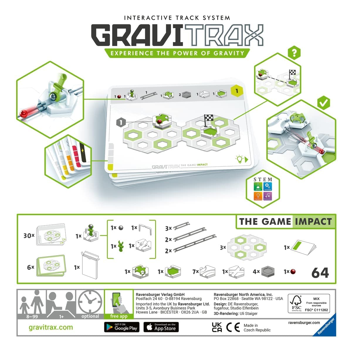 Ravensburger 27016 - GraviTrax The Game Impact - Jeu de Casse-tête - Jeu de Construction - 1 Joueur ou Plus - Enfants de 8 Ans et Plus, Geel