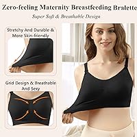 Vista 5 de 4HOW Pumping Bra Hands Free Nursing Pumping aBra All in One Wireless Padded Maternity Bralette for Large Bust