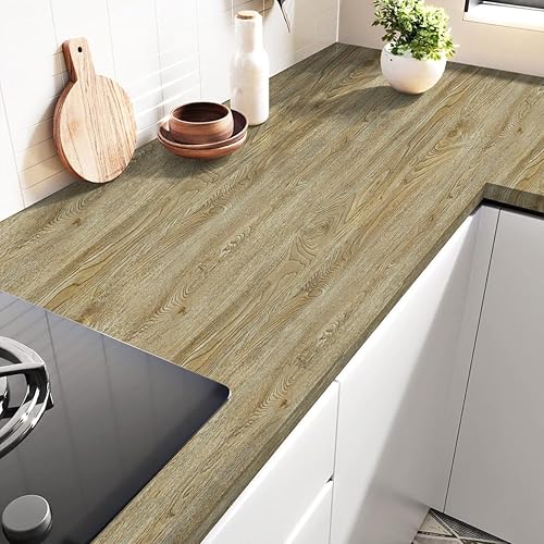 Miniatura 2 de Livebor Papel de contacto de grano de madera clara, papel tapiz de madera para despegar y pegar, papel tapiz autoadhesivo de 17.7 x 118.1 pulgadas,