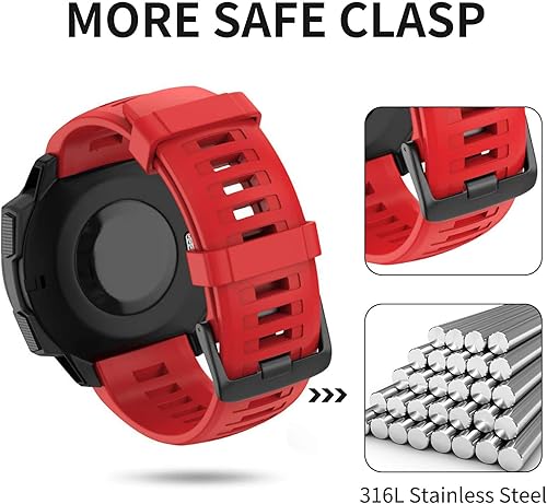 Miniatura 62 de Correa de repuesto para reloj Garmin Instinct, correa de silicona suave compatible con Garmin Instinct 2/Solar/Tactical Pizarra