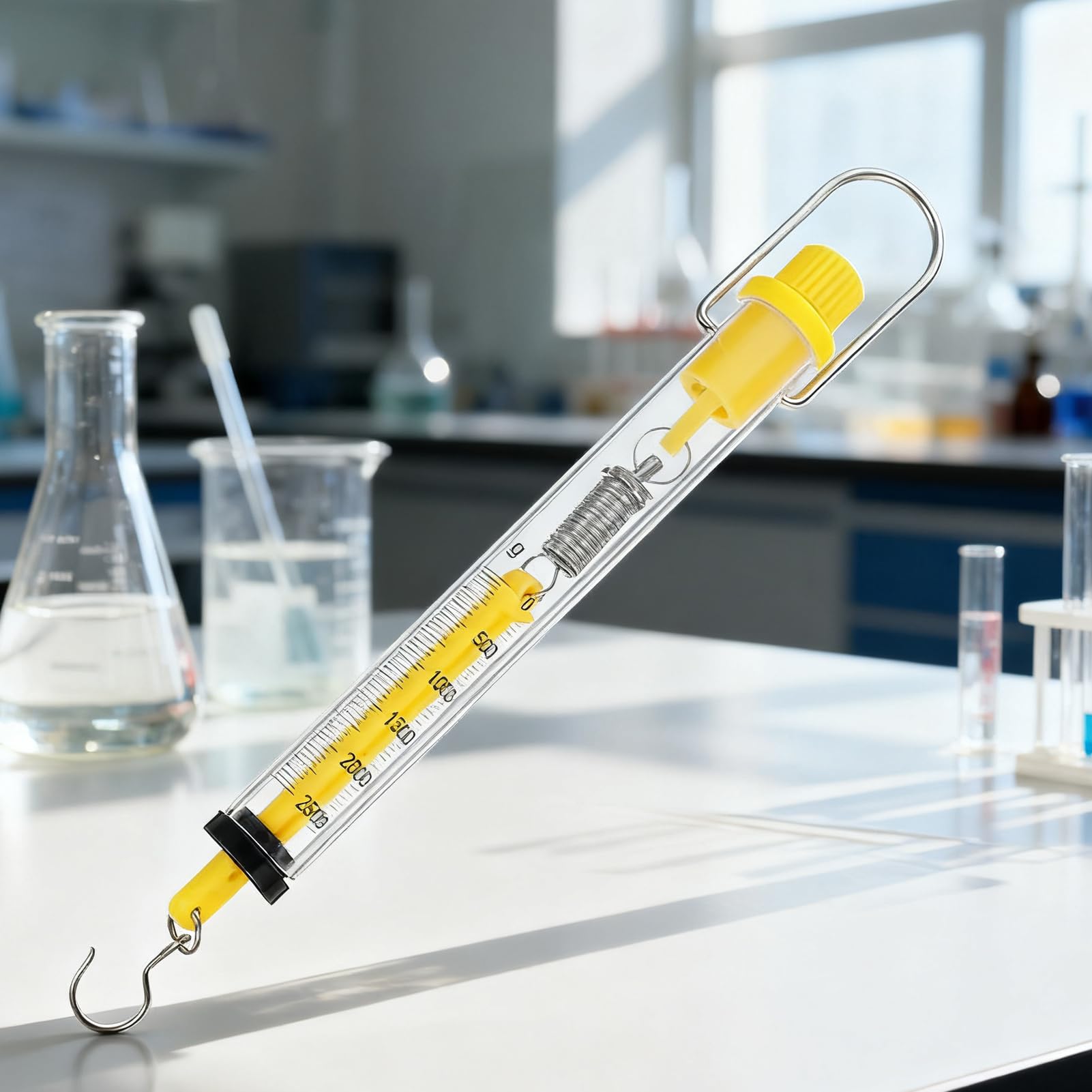 JINGLING Scaletta a molla Tubular Spring, capacità 2,5N | Dinamometro fisica,Per istituzioni scolastiche e laboratori educativi per scienze naturali