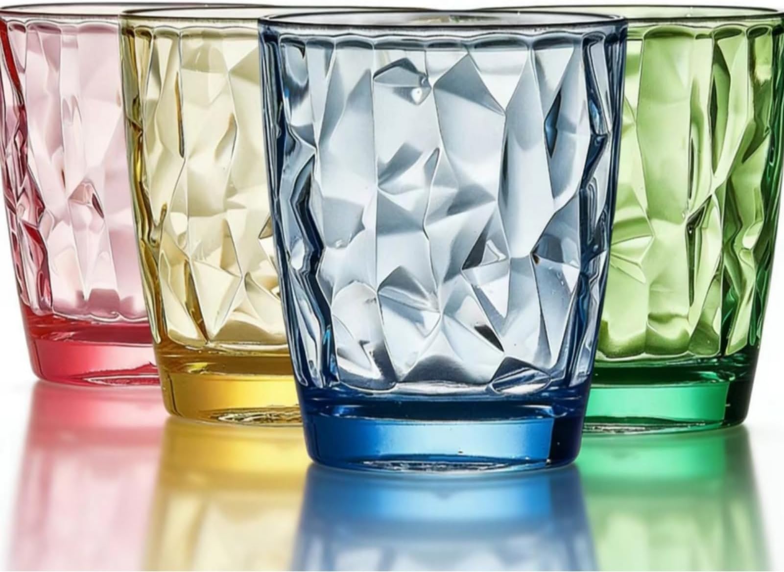Plastic Glasses Unbreakable Tumblers Coloured Glasses for Kids Acrylic Glasses Drinking for BBQ’s,Camping,Picnic,Birthday Party,Everyday Use (300ml Color)