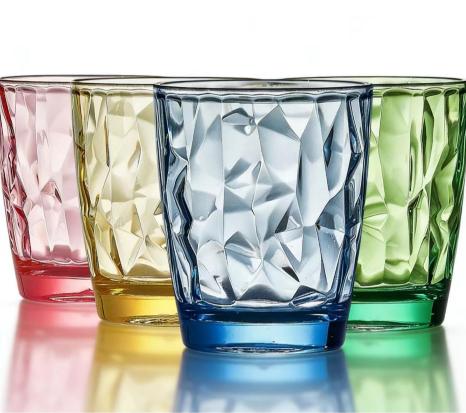 Plastic Glasses Unbreakable Tumblers Coloured Glasses for Kids Acrylic Glasses Drinking for BBQ’s,Camping,Picnic,Birthday Party,Everyday Use (300ml Color)