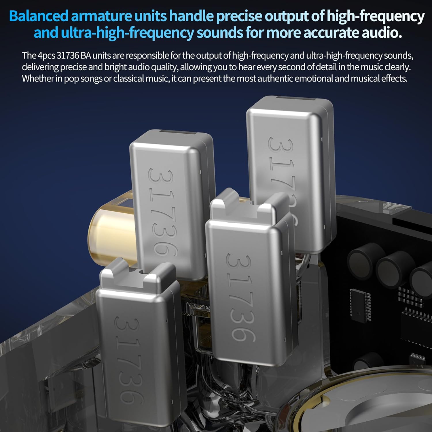 CCA HiFi Kingdom Rhapsody 4BA+2DD Hybrid in-Ear Professional Earphone Monitor (Black with Mic)