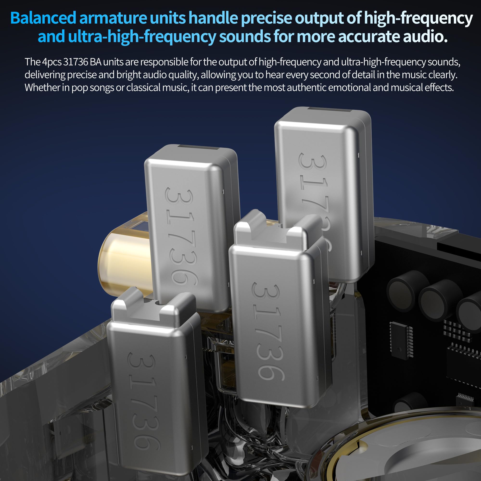 CCA Rhapsody - Cuffie in-ear con interruttore di sintonizzazione a 4 modalità, 2DD+4BA Hybrid Gaming IEM, Hi-Fi Bass Wired auricolari per audiofili, musicisti e cantanti