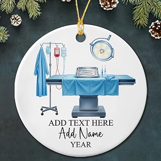 Personalized Surgeon Christmas Ornaments 2025, Best Surgeon Doctor Ever Ceramic Ornament, Custom Name/Text/Year Surgeons Ornaments Gift for Retirement Appreciation Thank You, Surgery Keepsake Gift