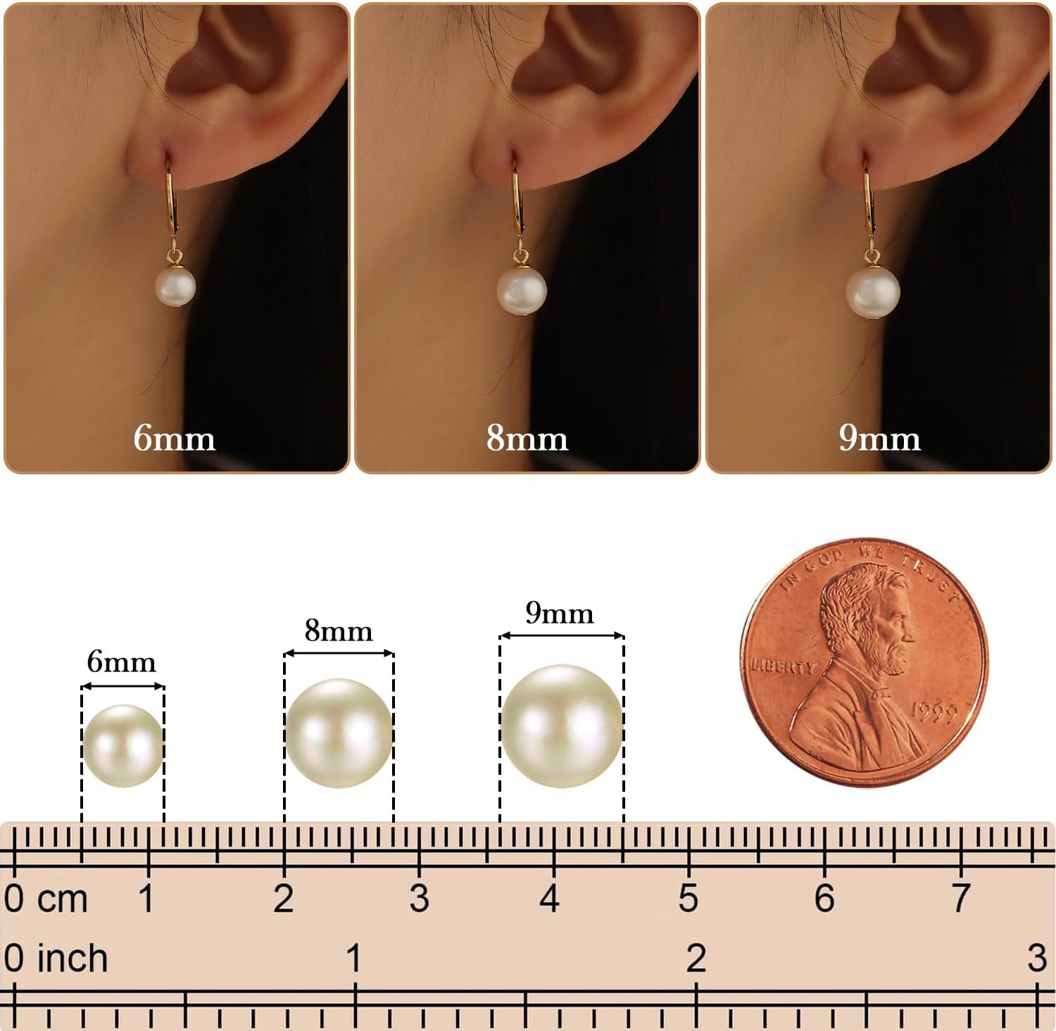 Freshwater Pearl Stud Earrings for Women – Hypoallergenic 925 Silver Plated With 14k Gold Genuine Round White Pearls Elegant Gift for Her - Image 5