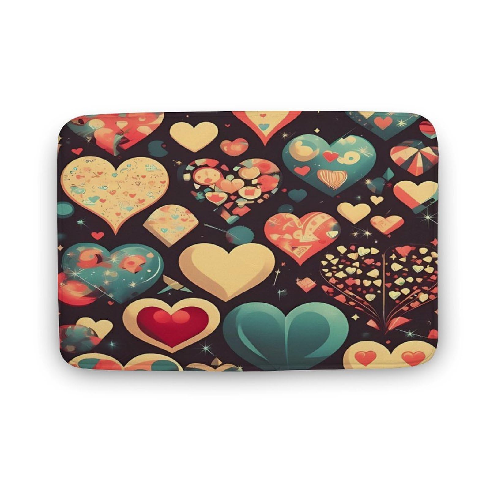 Felpudo de bienvenida antideslizante para entrada y baño con diseño de corazón 40x60
