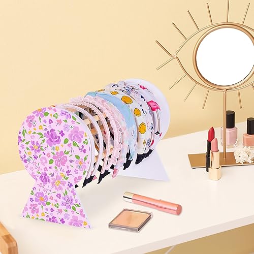 Vista 33 de Basumee Soporte para diadema: organizador de accesorios para el cabello para niñas, diademas para el cabello y decoración de habitaciones