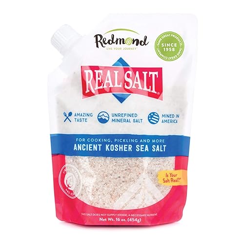 Redmond Real Sea Salt - Natural Unrefined Gluten Free Kosher 16 Ounce Pouch 1 Pack