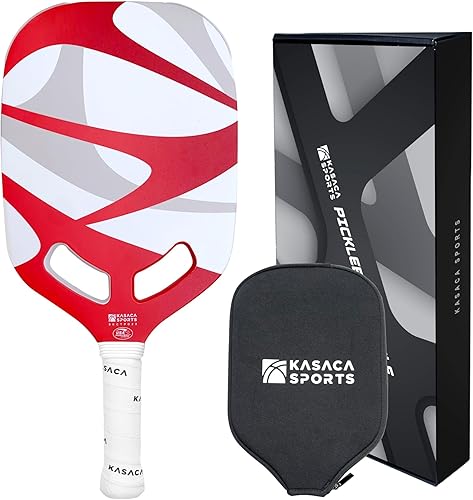 Miniatura 10 de Pala de pickleball prémium 3K + fibra de carbono T700, 0.63 pulgadas de grosor, garganta abierta al aire, giro y control mejorados, diseño sin Aero