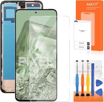 Original for Google Pixel 8 5G LCD Screen Replacement for Google Pixel 8 LCD Display GKWS6, G9BQD Touch Screen Digitizer Assembly Repair Part with Frame(OEM with Fingerprint Sensor