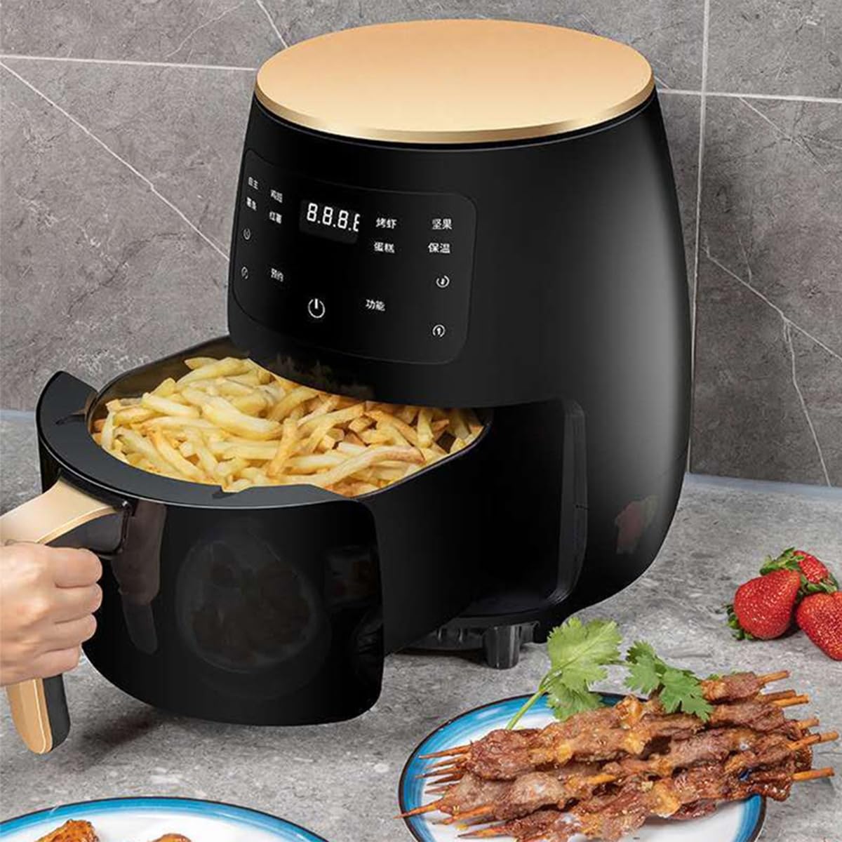 Amazon.co.jp: エアフライヤーAir Fryer 4.5L電気エアフライヤー1200W