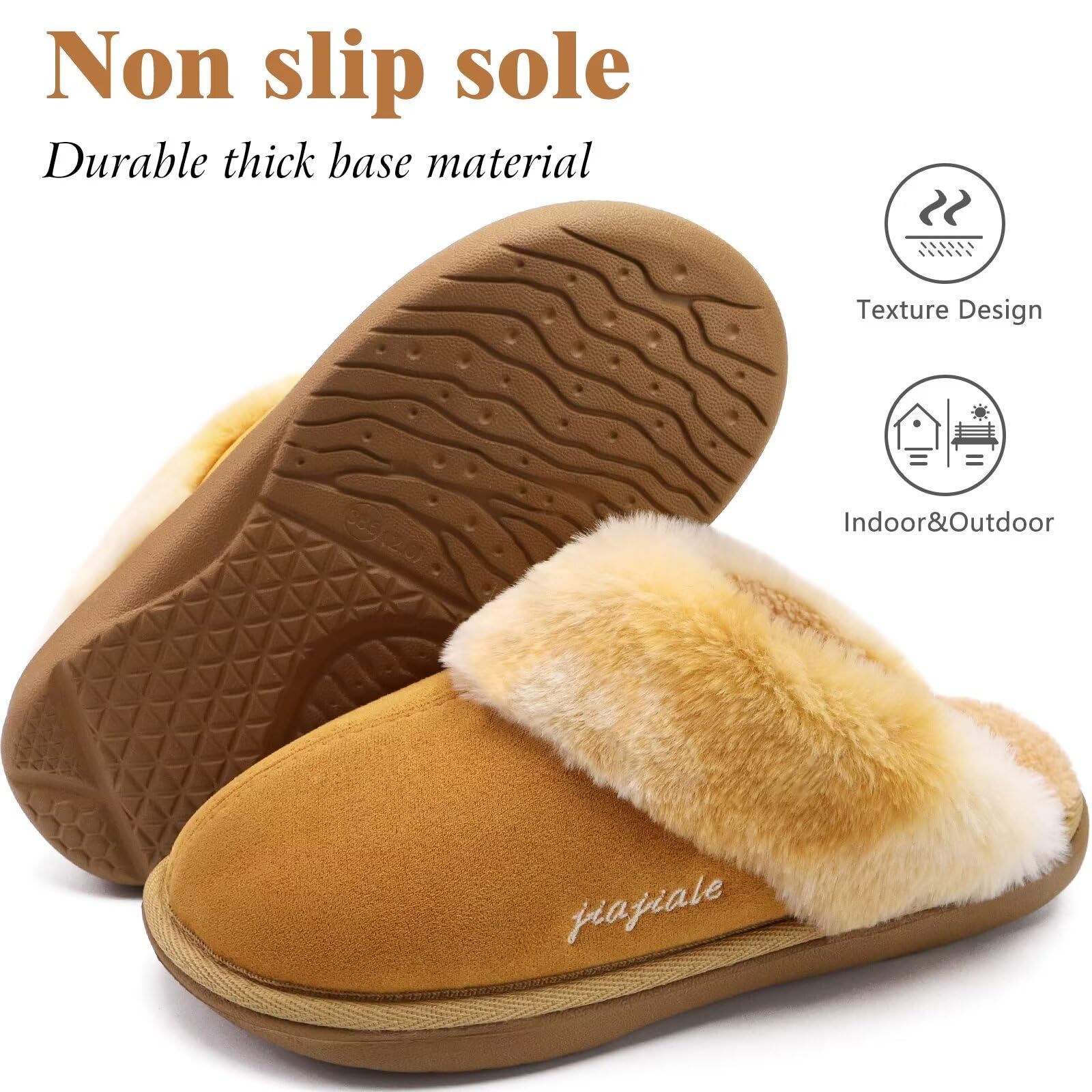 jiajiale Pantofole Donne Delle Accogliente Caldo Fluff Slipper Per Inverno Slip On Cuscino Morbido Memory Foam Scarpe Casa Con Suola In Gomma Dura Indoor Outdoor