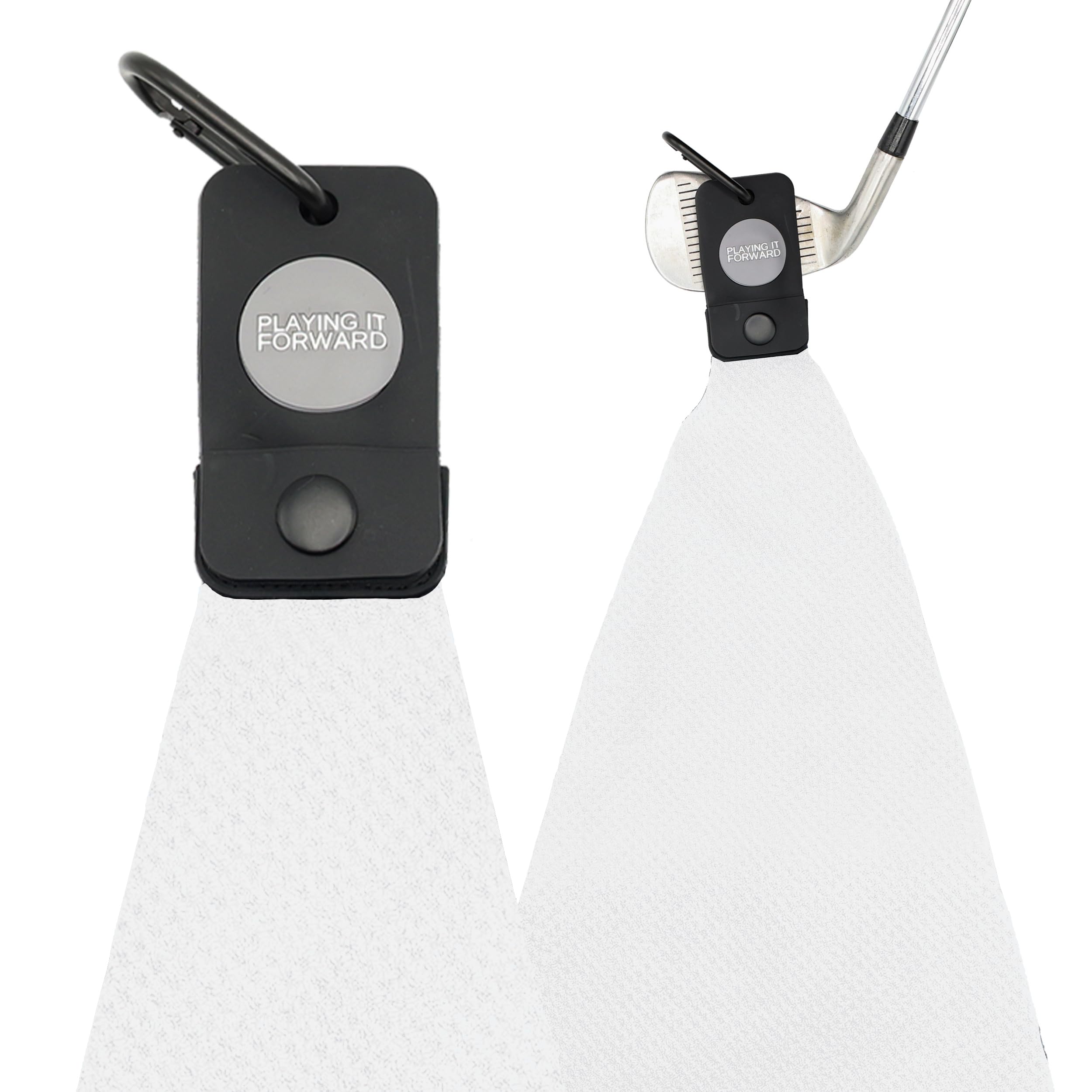 Playing It Forward Magnetic Golf Towels for Golf Bags with Clip & Ultra Strong Magnet - Waffle Weave Microfiber Towel for Secure Hold on Bags & Carts