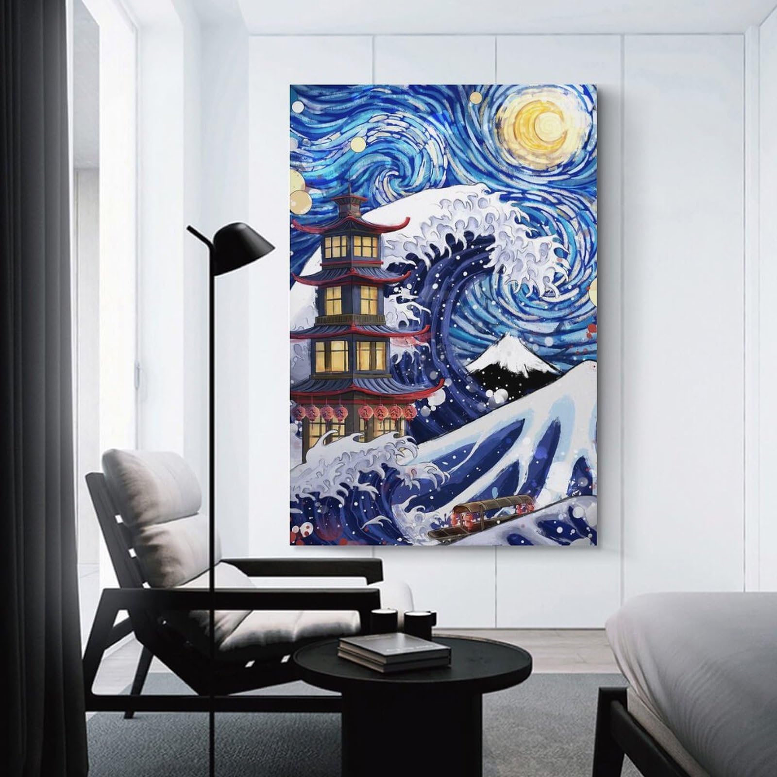 Junmoney Stary Wave RubyArt Room Decor Wall Art 20x30inch(50x75cm), for Entrance Spaces, Stair Walls Or Halls, A Neat Decor Update for Hallways