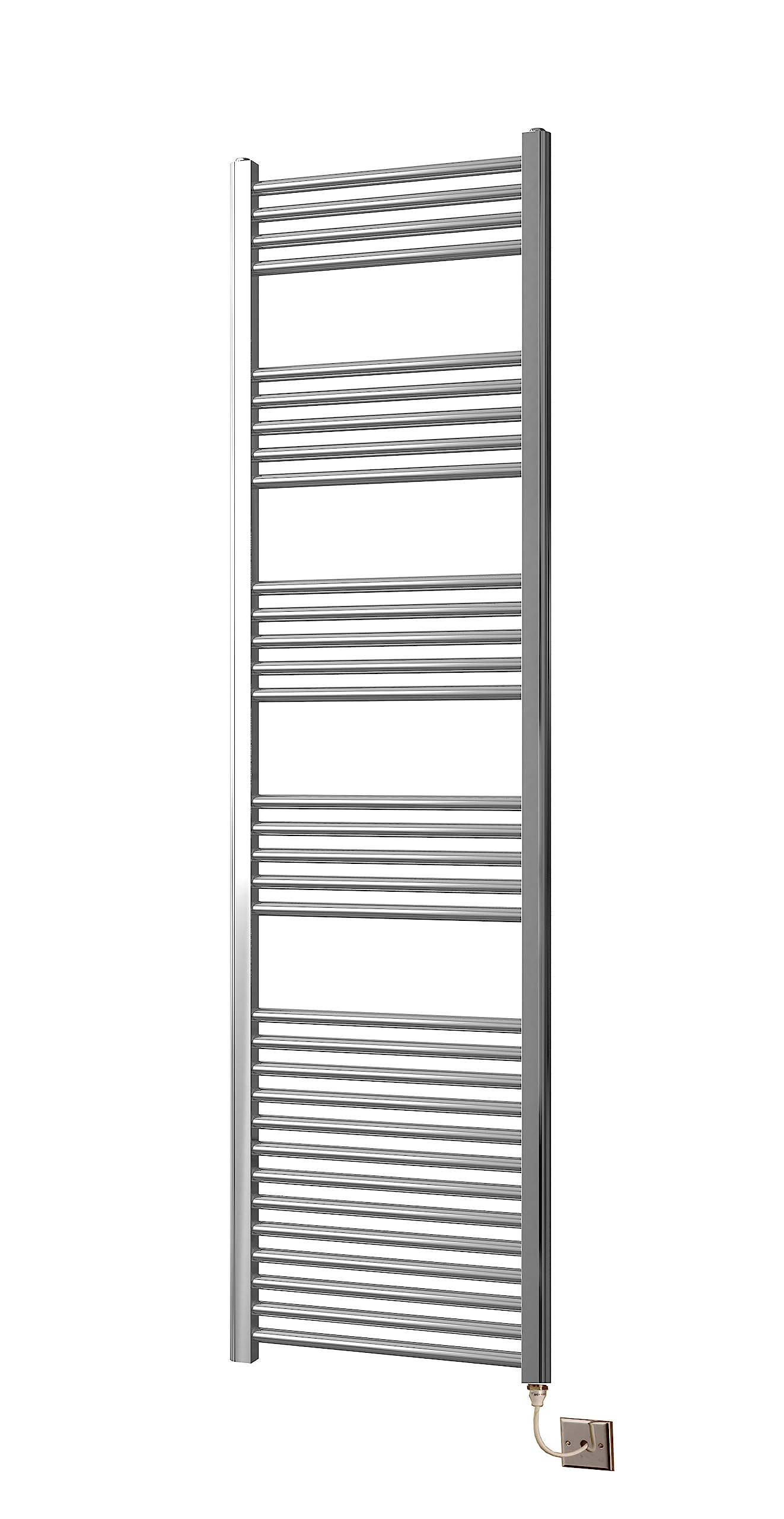 Greened House Chrome Electric Heated Towel Rail Straight 500mm W x 1800mm H
