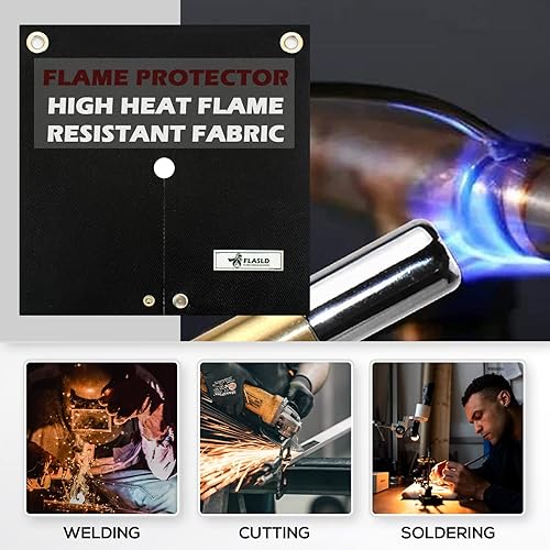 Miniatura 2 de FLASLD Manta de soldadura y alfombrilla de protección térmica de soldadura, almohadilla protectora de llama de 12 x 12 pulgadas, antorcha de propano