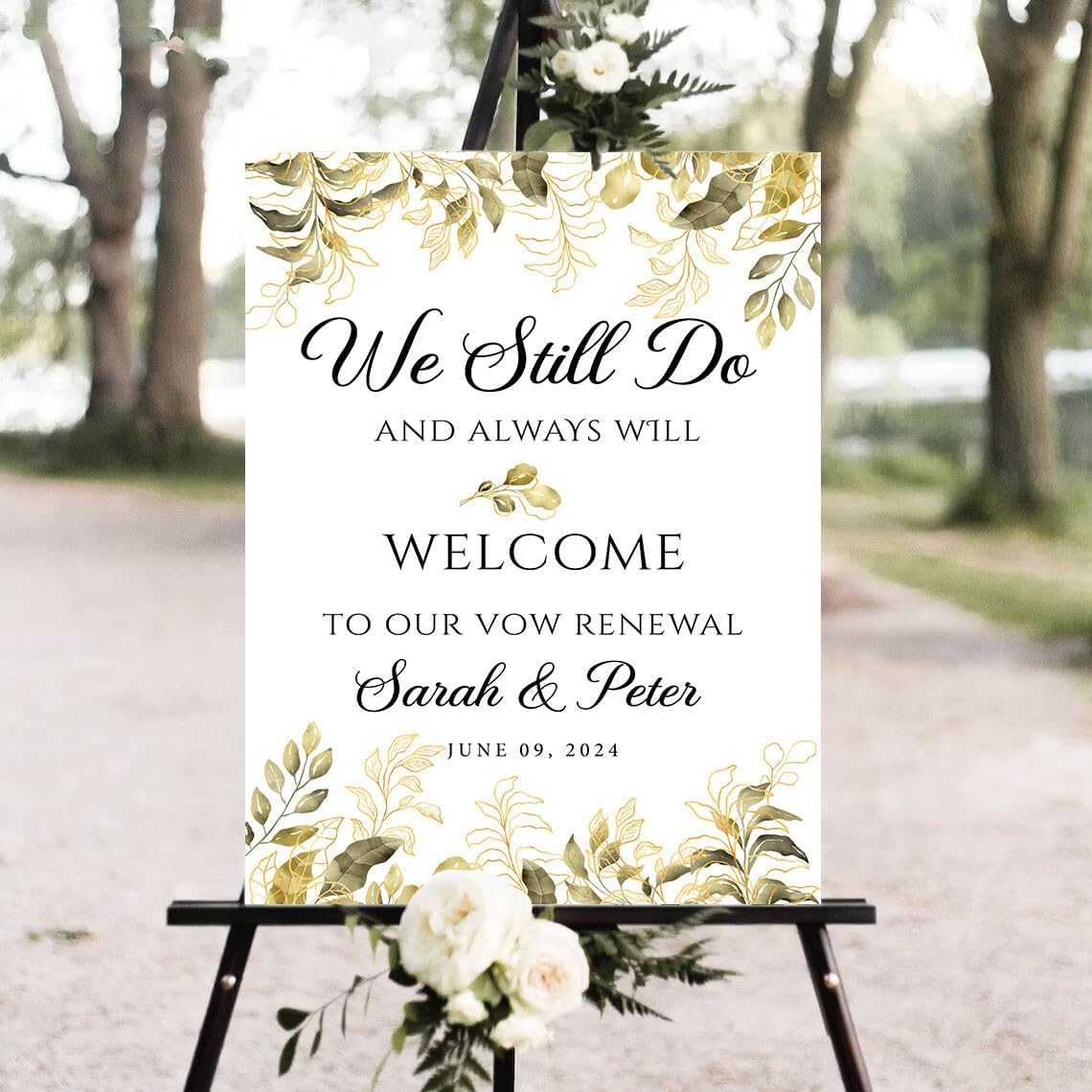 Personalized We Still Do And Always Will Yard Sign, Welcome to Our Vow Renewal Lawn Decoration, Anniversary Celebration Entrance Board, Romantic Wedding Renewal Party Decor, 12x18 Inch #9