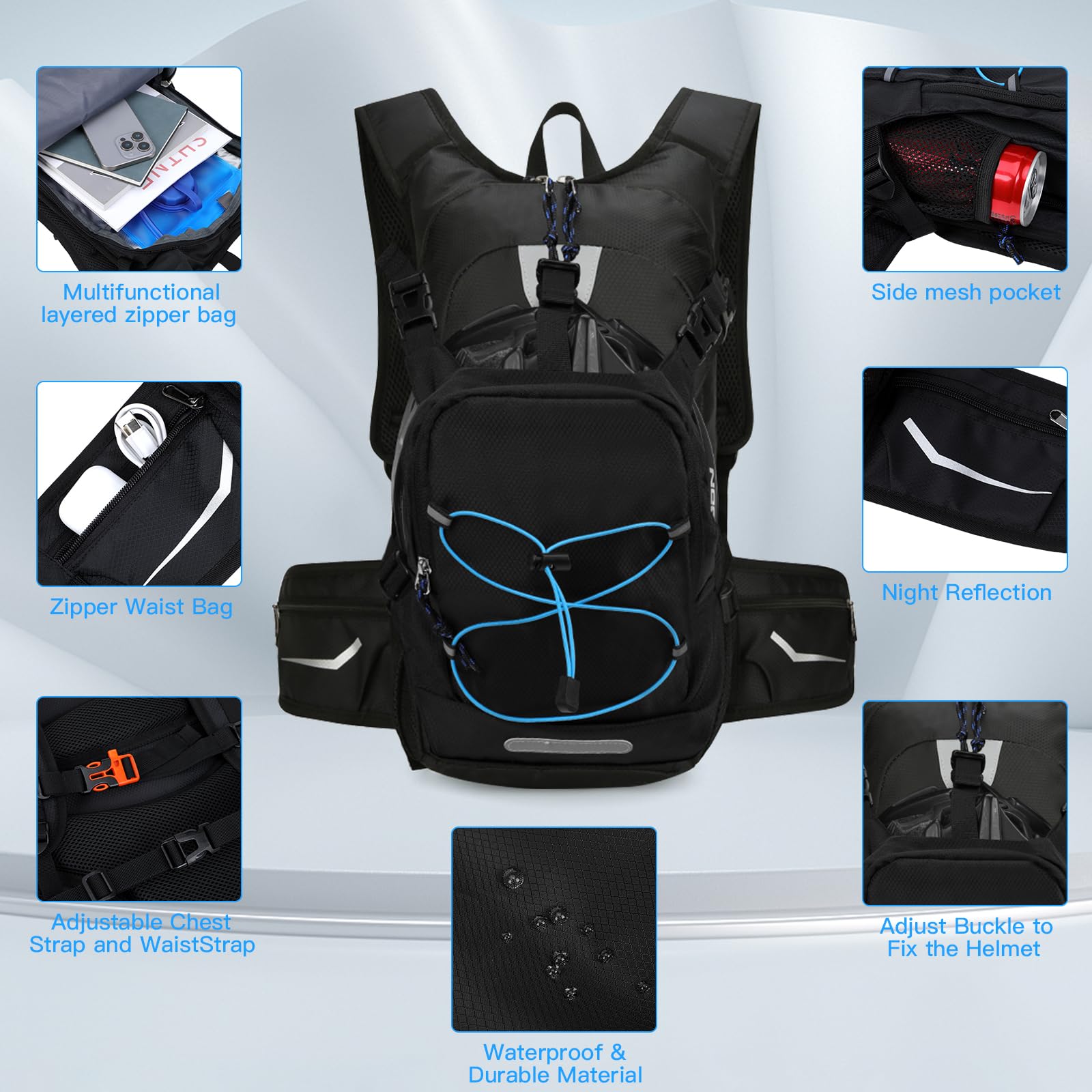 RAINSMORE Trinkrucksack 18L Mit 2L Trinkblase - Isolierter Wanderrucksack