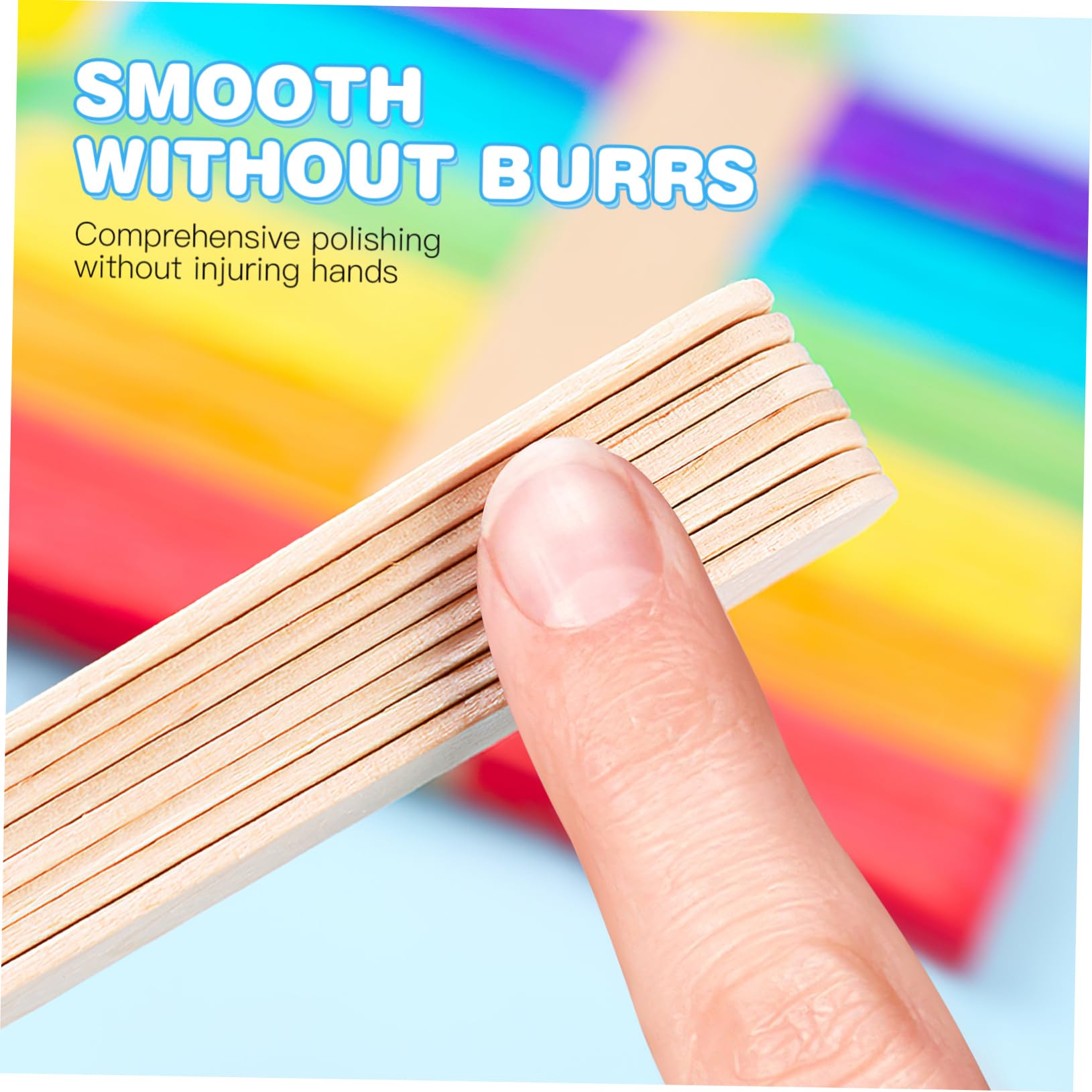 OSALADI 100Pcs Colored Wooden Craft Sticks Smooth Waxing Sticks for DIY Projects Natural and Vibrant Colors for Painting Home Art and Creative Crafts