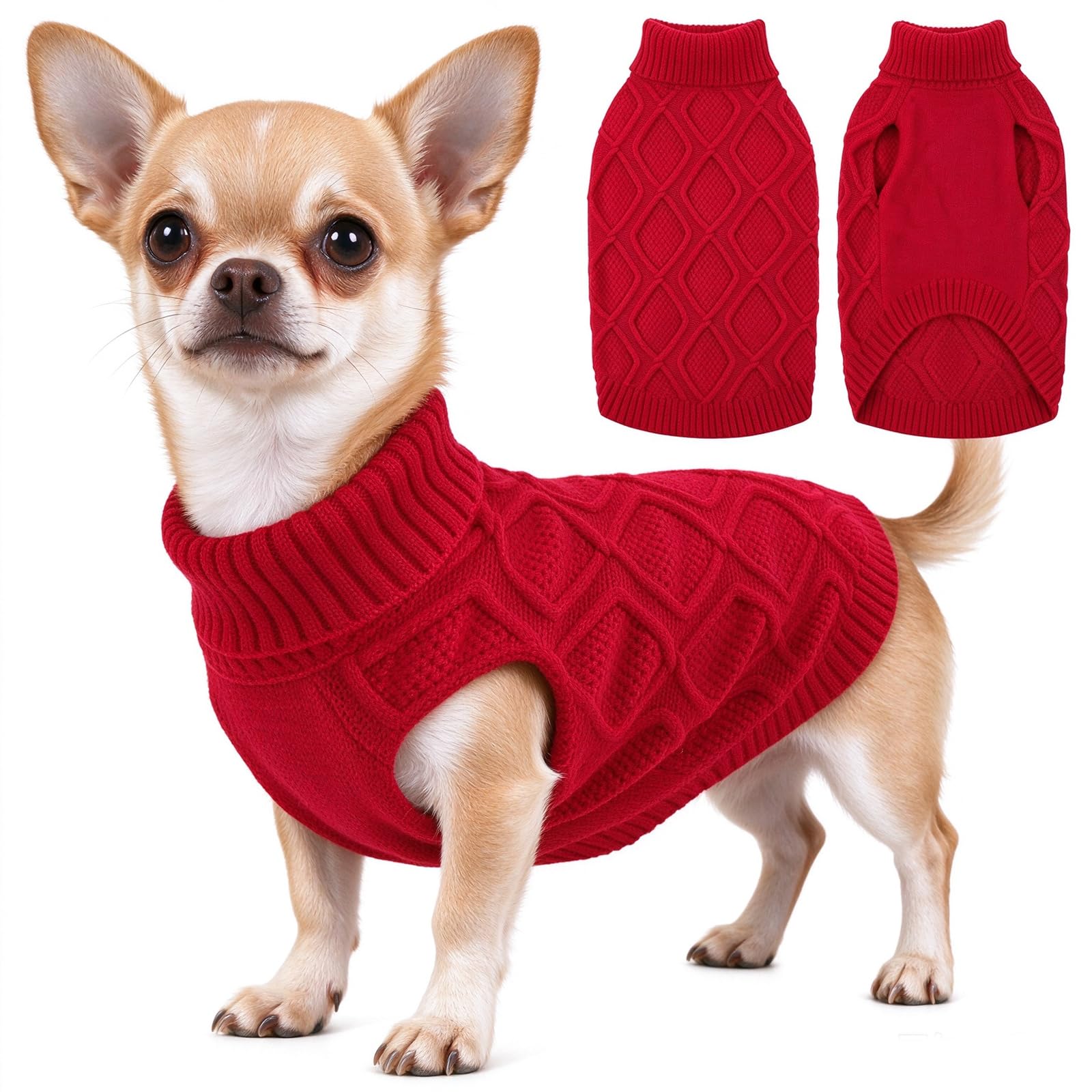 KONVINIT Dog Jumper Small Knit Vest Sleeveless Winter Puppy Sweater xs