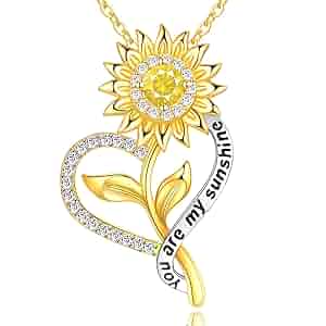Amazon.com: DFUNH Sunflower Necklace for Women Anniversary