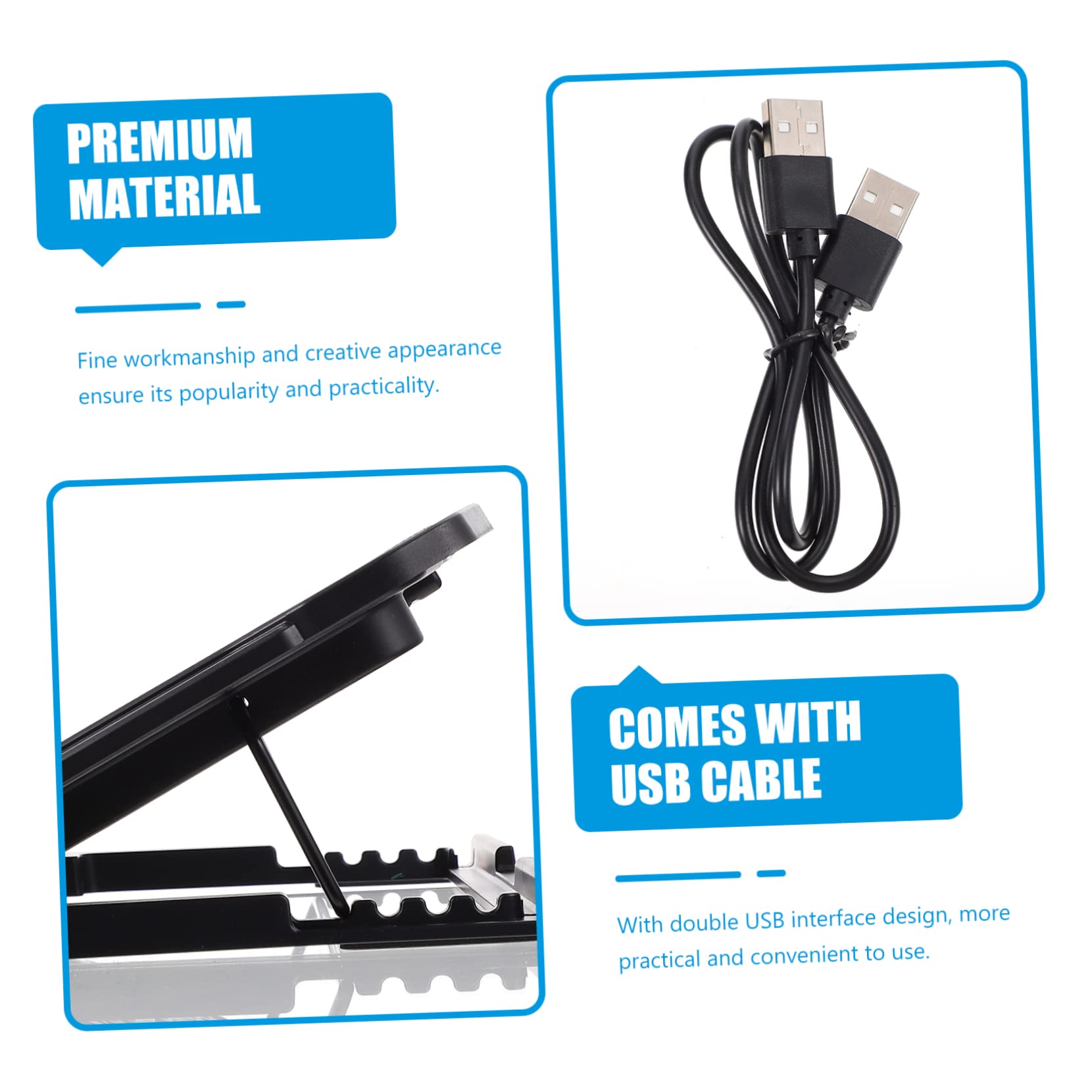 Soporte para Portátiles Enfriador Portátil Práctico Disipador De Base Antideslizante Diseño Dual USB