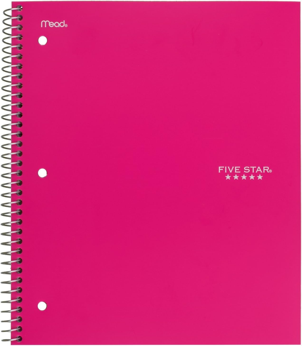 Five Star Spiral Notebook, 3 Subject, Wide Ruled Paper, 150 Sheets, 10-1/2" x 8" Sheet Size, Lime (73190)