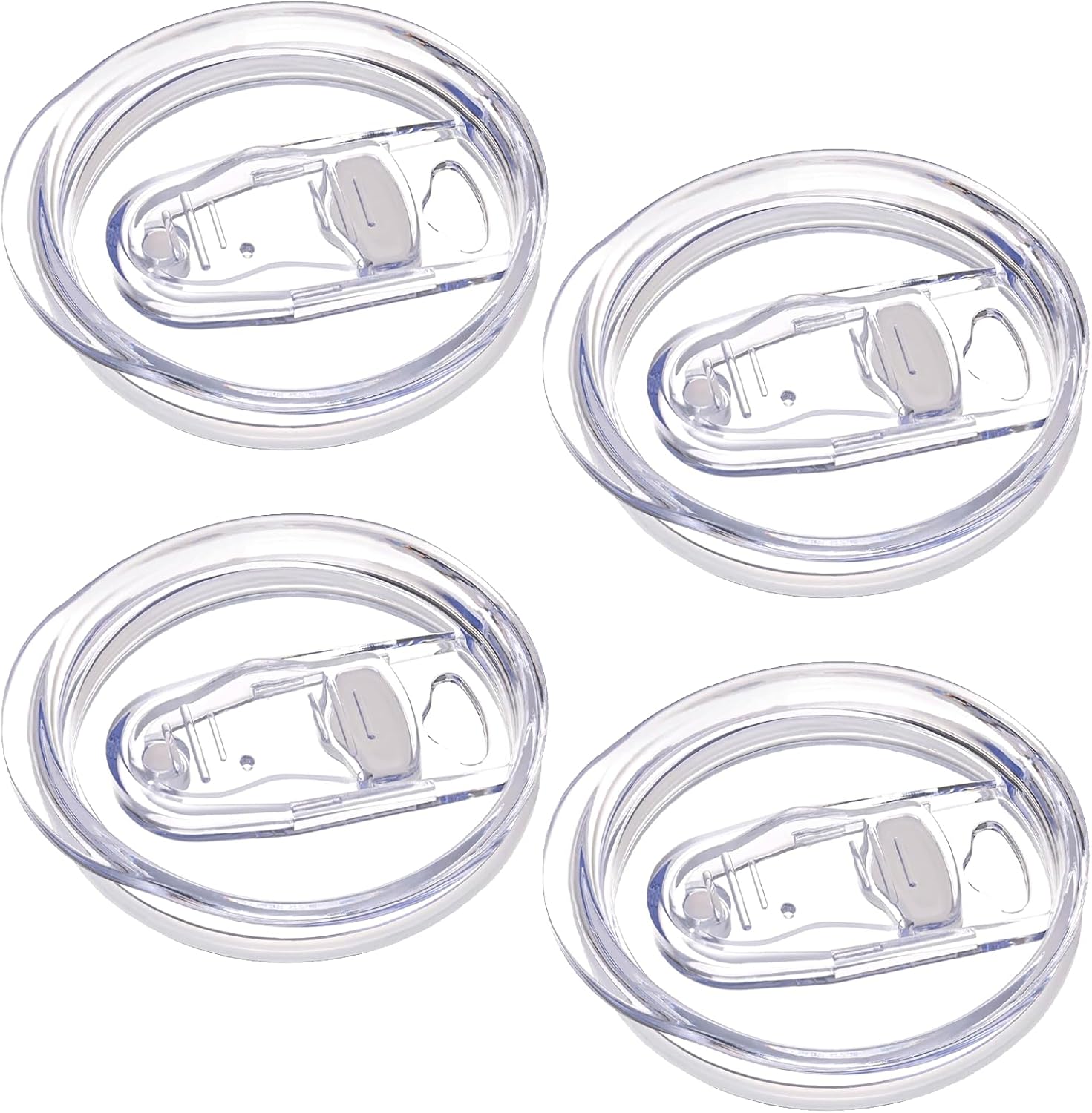 4 Pack Replacement Lids for 12 oz Wine Tumbler, Travel Spill Proof Splash Resistant Tumbler Lids Fit Inner Diameter 2.87 Inch Tumbler Cup, BPA-free & Straw Friendly (Sliding Lid, 12 Ounce)