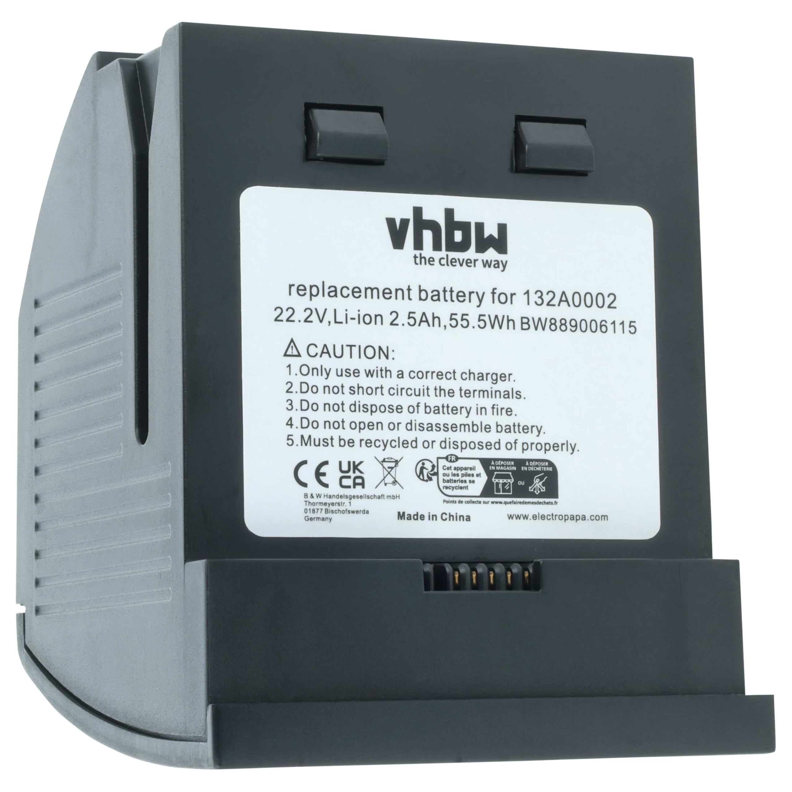 vhbw Akumulator kompatybilny z odkurzaczem Gtech AIRRAM M23662, REACELL AirRam MK2 K9, AIRRAM MK2, czarny (2,5 Ah, 22,2 V, litowo-jonowy)