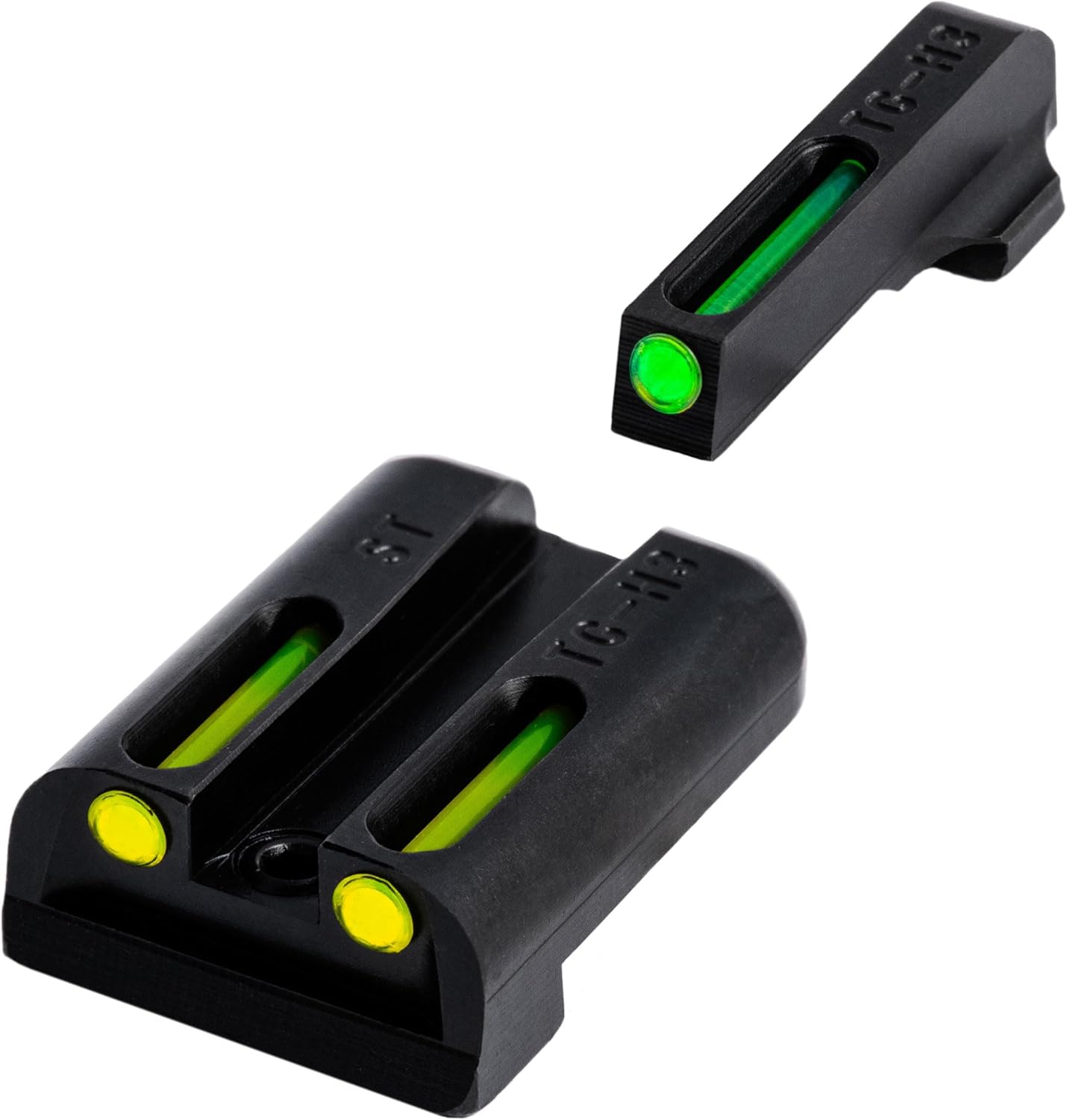 TRUGLO TFO Tritium & Fiber-Optic Handgun Sight, Durable Compact High-Visible Front & Rear Night Sight Set, Compatible with Sig Sauer Handguns