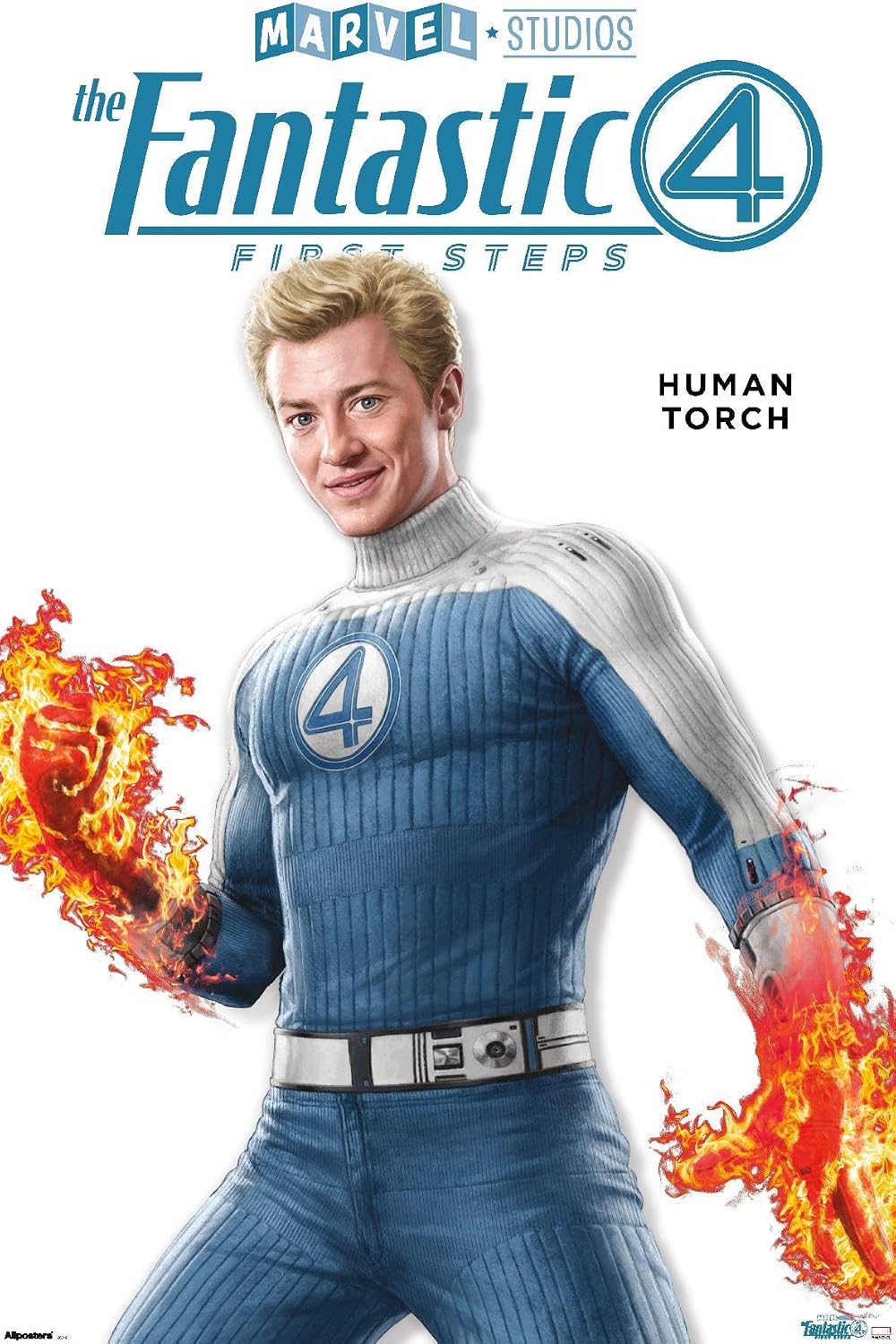 Marvel Fantastic Four: First Steps (2025) - Human Torch Feature Series Wall Poster, 34L" x 22.4W", Premium Unframed Version