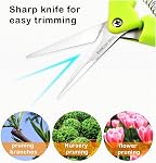 Pruning Shears Garden Tree Plant Branch Cutter Trimmer Shear Scissors Snip Clippers Tools for Gardening, 2 Pcs Non-Stick