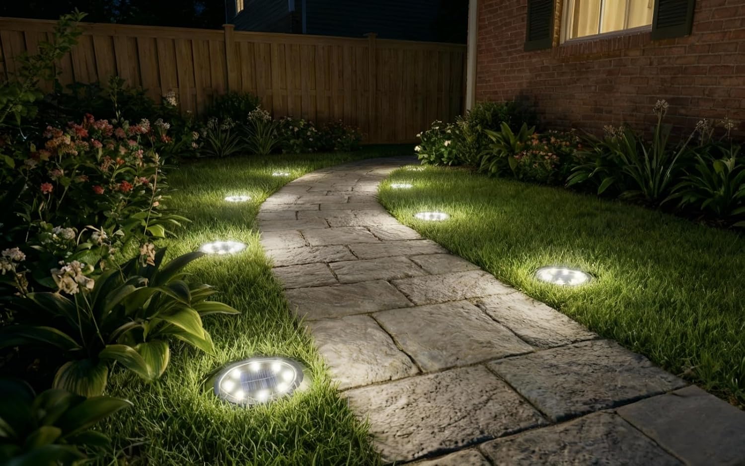 Solar Lights Outdoor,8 Pack Solar Garden Lights for Pathway,Yard,Deck,Lawn,Patio,Walkway,Driveway,Step（Brightwhite）
