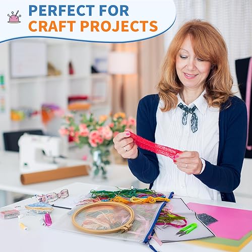 Miniatura 6 de Umriox 32 bolsas pequeñas con cremallera de 16 colores, 9.5 x 7.1 pulgadas, bolsas con cremallera para rompecabezas, suministros de oficina escolar