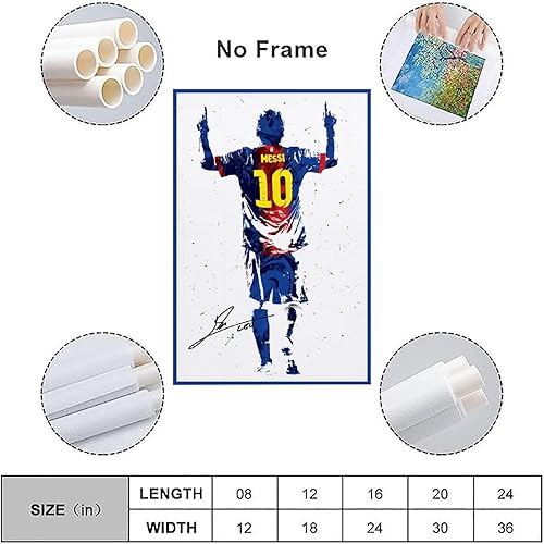 Vista 45 de SUKORI Messi - Póster Messi firmado (8) para dormitorio, estética, 12 x 18 pulgadas, sin marco Unframe-style-2