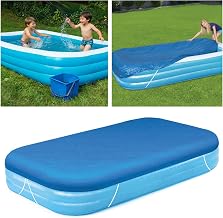 YumSur Poolabdeckung Rechteckig für 340 x 230 cm, 420D volle Abdeckung, UV-beständig, wasserdicht, tragbar, für Whirlpools im Freien, idealer Ersatz für 4 Personen Whirlpool (Blue)