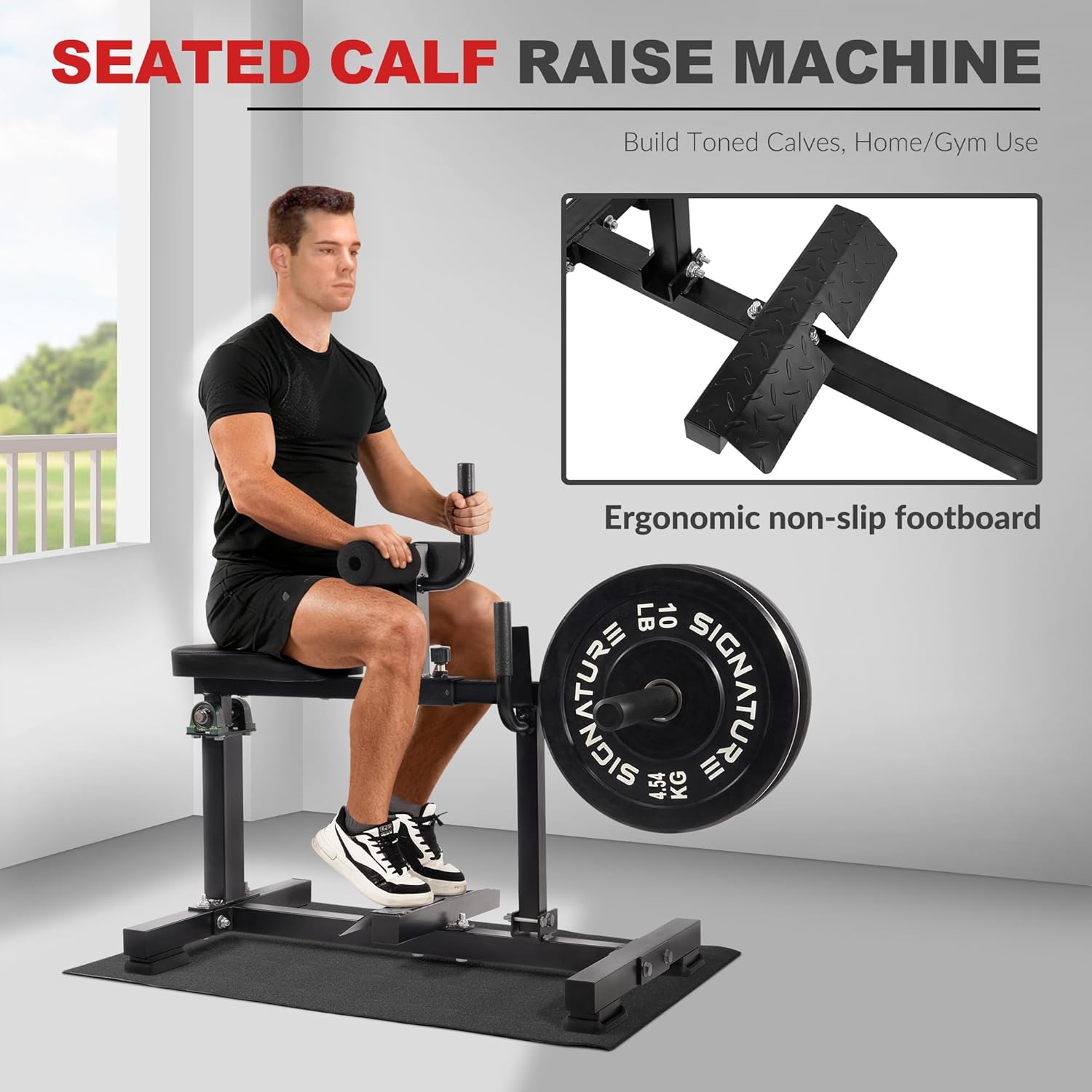 Balancefrom Adjustable Seated Calf Raise Machine With Band P...