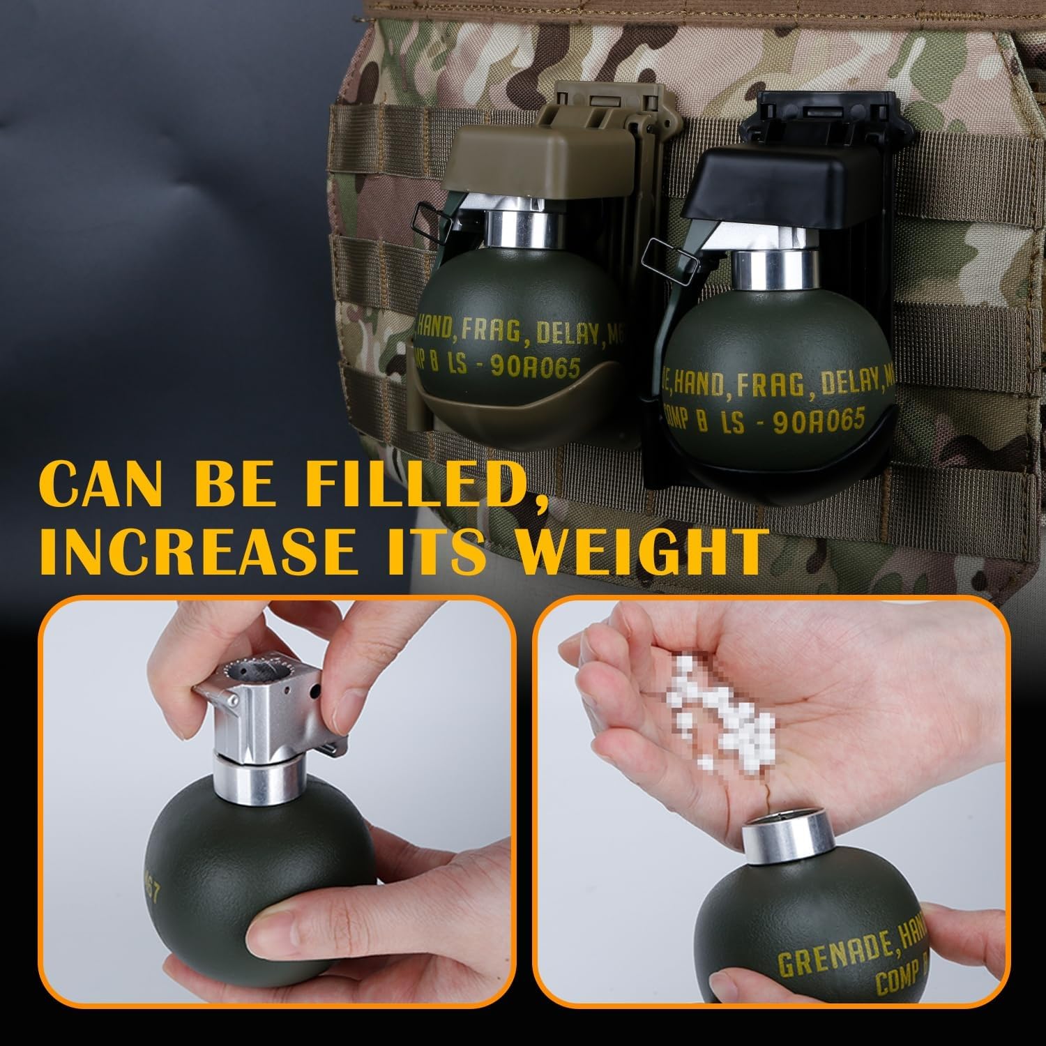 Modello di Granata Finta Tattica Giocattolo, Granate in plastica, Accessori for equipaggiamento tattico CS Airsoft for Fan dell'Esercito, Cosplay