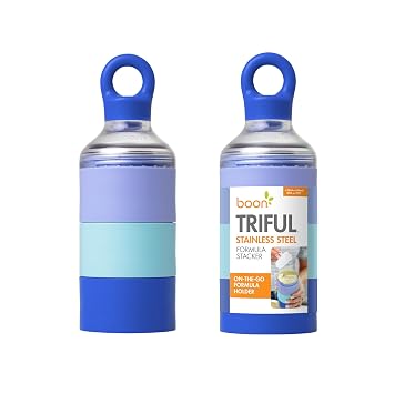Boon Triful Stainless Steel Baby Formula Stacker w/Tritan Funnel - Blue