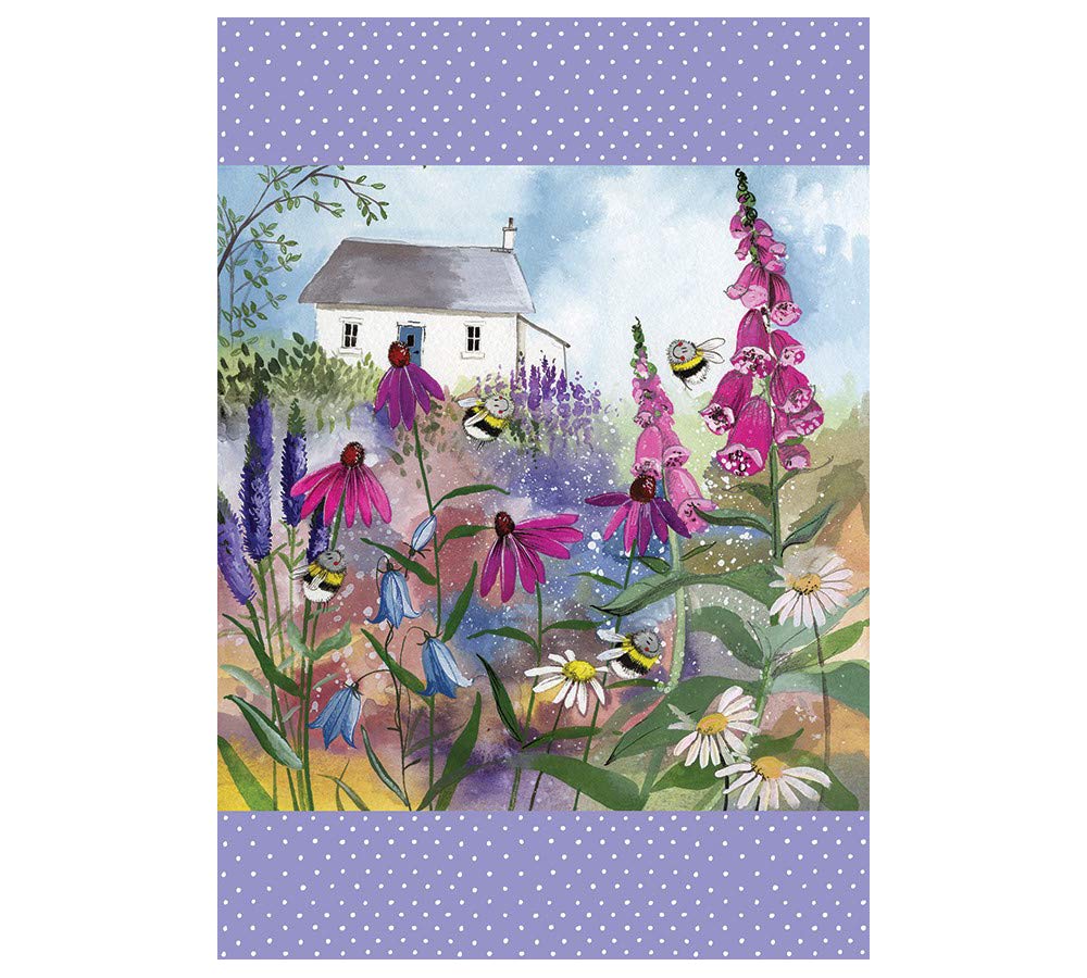 Alex Clark Multicolor Bee Garden Tea Towel - 100% Cotton