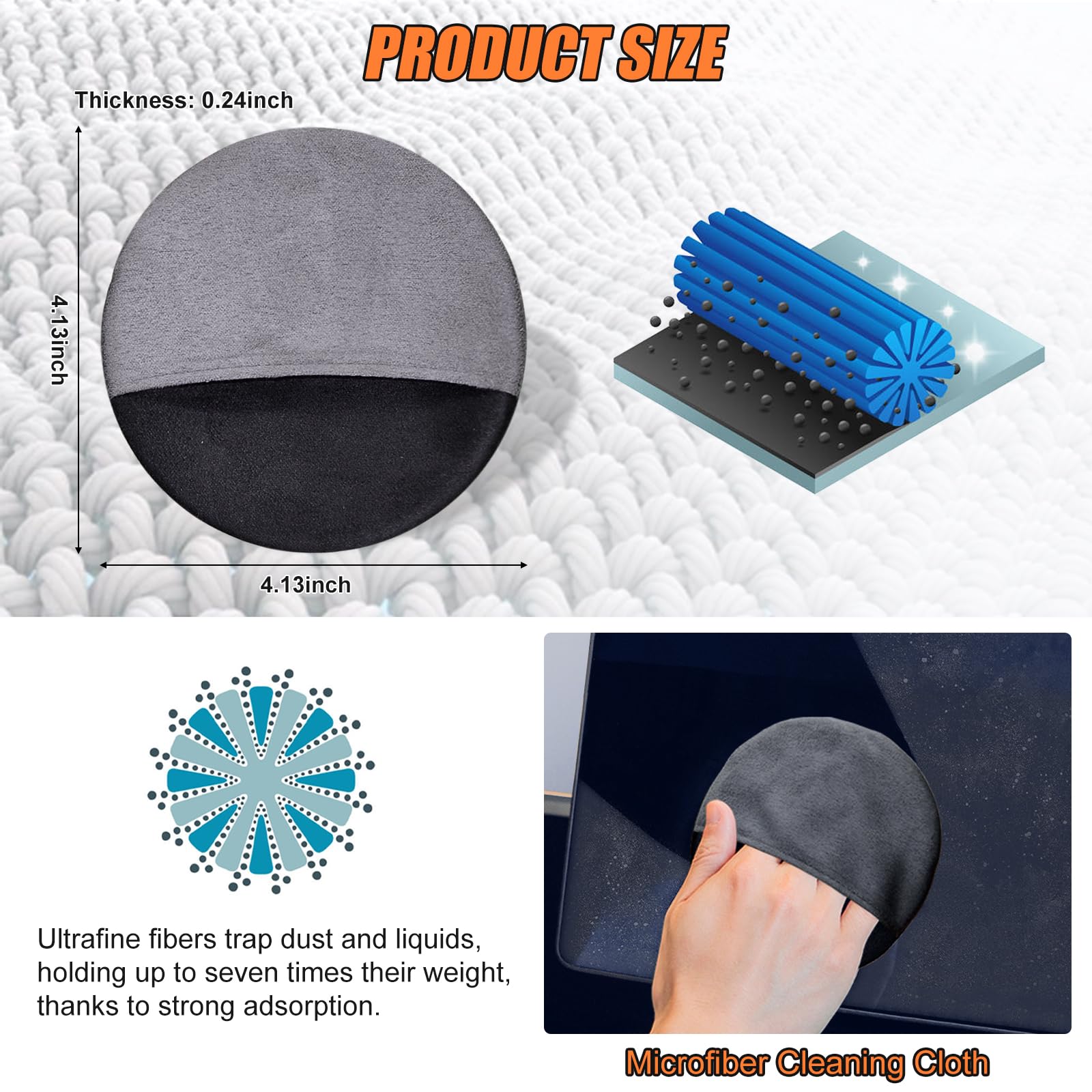 Car Touch Screen Wipes, Dashboard Display Cleaning - Includes Microfiber Cloth - Screen Cleaner Tool for Car Interior