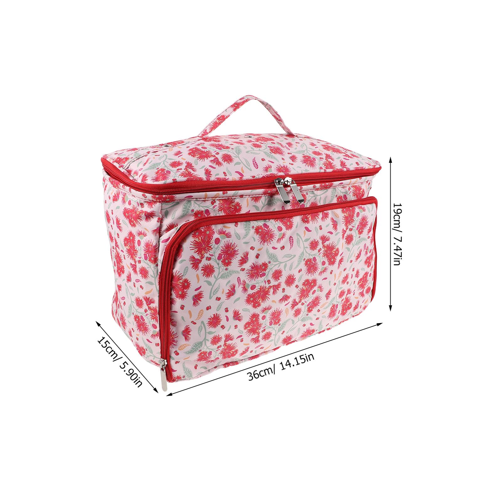 Aufbewahrungstasche für Strickgarn Häkelnadeln Wetterfeste Outdoor Garnbox mit Pusteblumenstickerei Geräumig Handlich Rot mit Trageschlaufe Häkel Organizer für Reisen